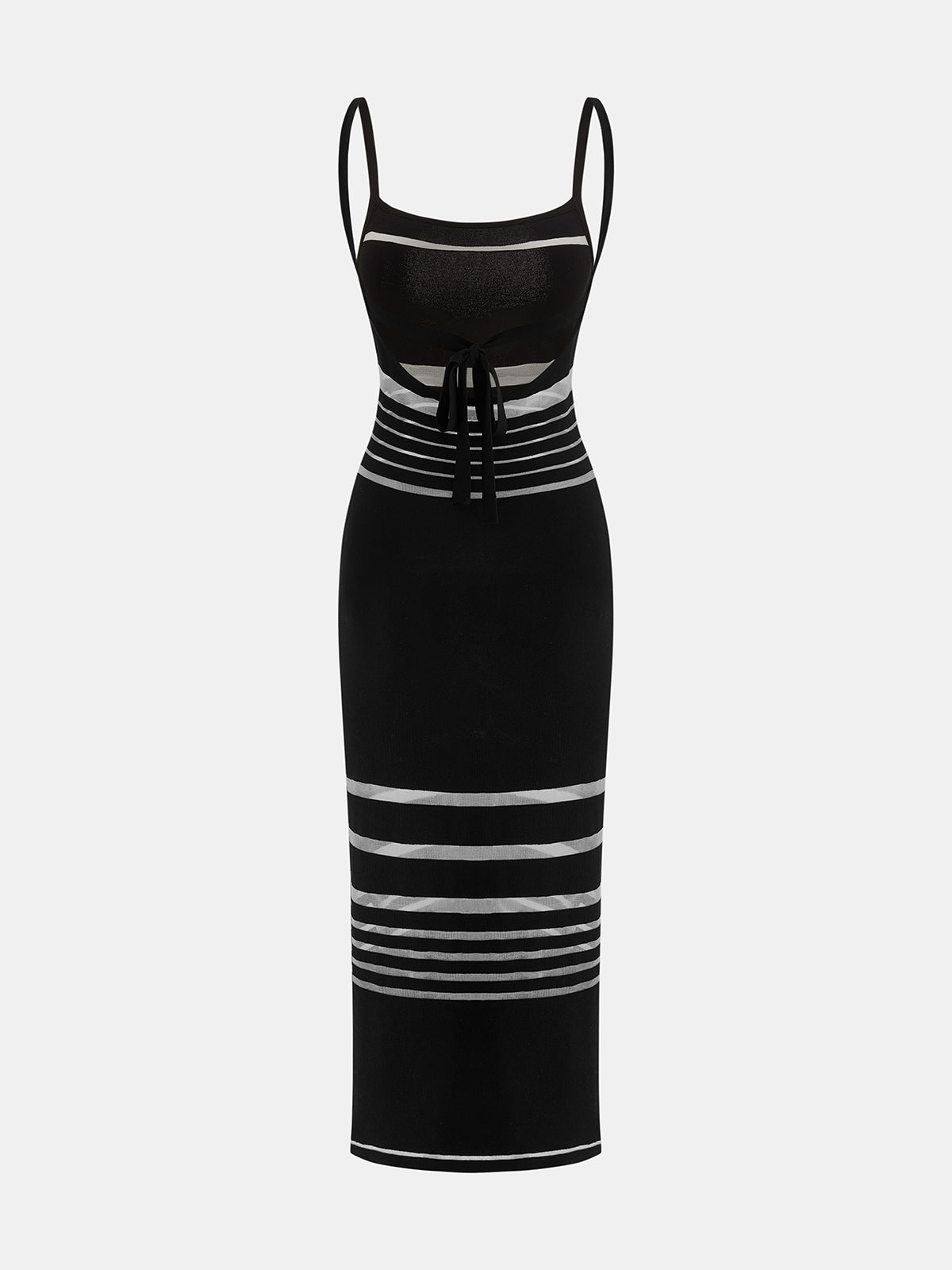 Vestido midi tipo camiseta de punto a rayas