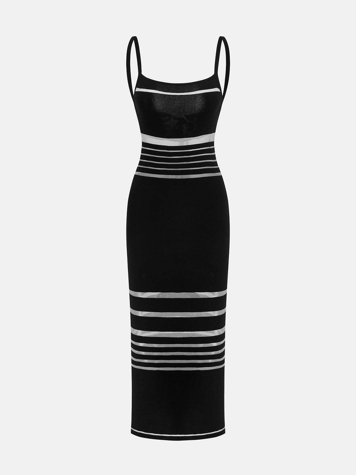 Vestido midi tipo camiseta de punto a rayas