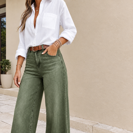 Vaqueros de Pierna Ancha Estilo Boutique